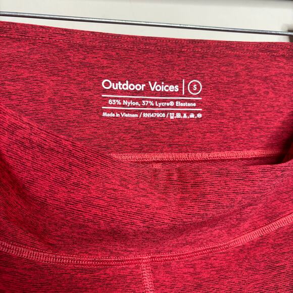 Outdoor Voices red high waist biker shorts activewear gym workout women's small - Picture 5 of 6